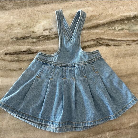 Vintage Baby Guess Denim Pinafore Jumper Dress 2Y Made in USA - Picture 8 of 8